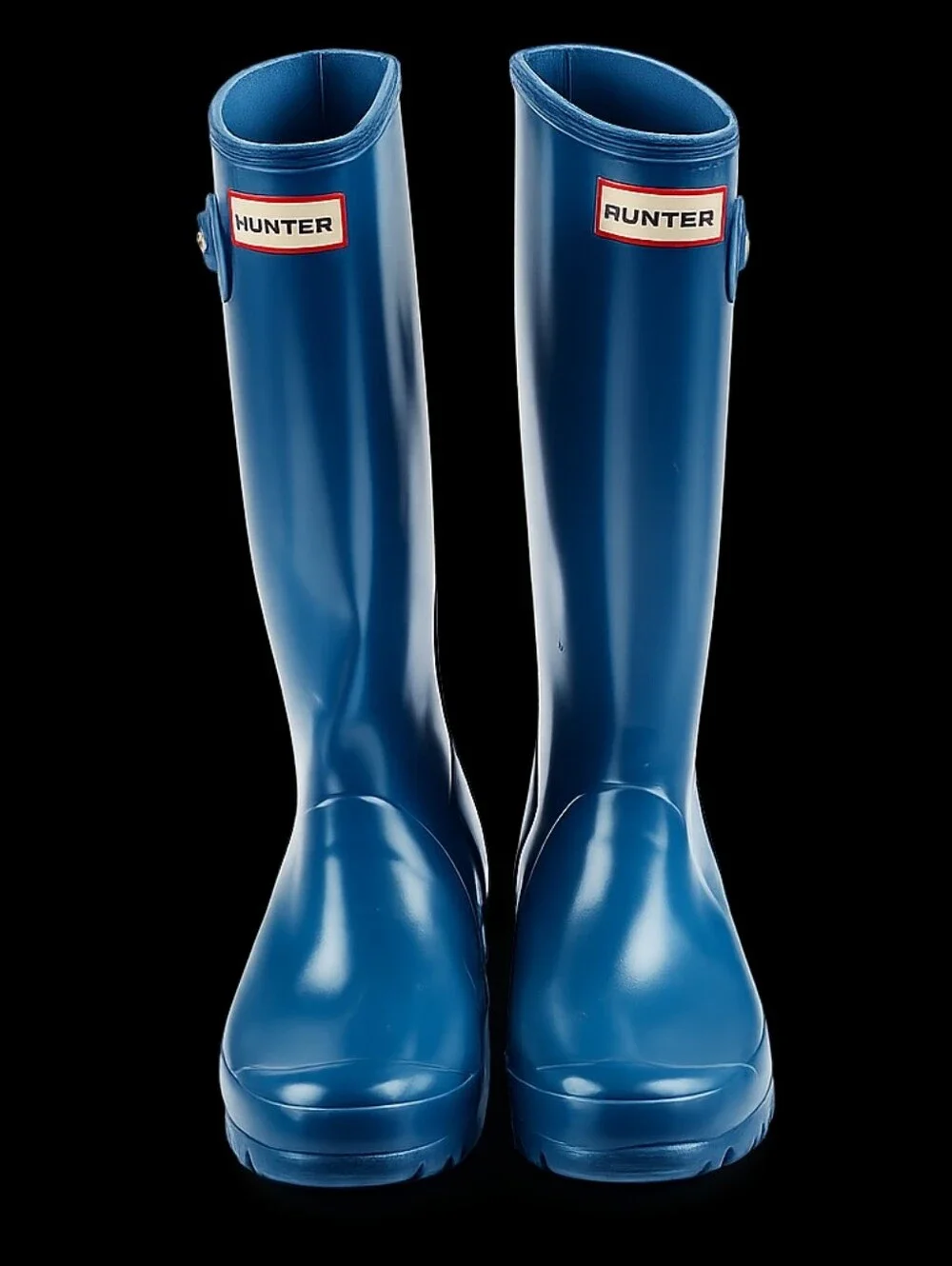 Hunter Original Kids Gloss Rain Boots Blue Size US 4B/5G EU 35/36 Waterproof